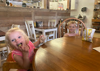 Happy family dining